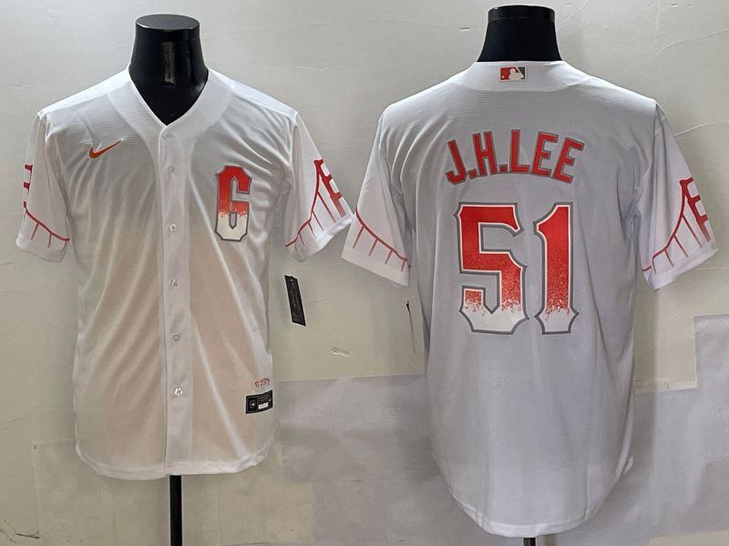 Men San Francisco Giants 51 J.H.Lee White Game Nike 2025 MLB Jersey style 1